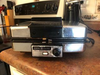 Ge General Electric Classic Square Waffle Baker Grille A2g48t Vintage