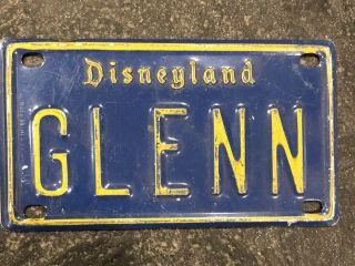 Vintage 1970’s Disneyland Name Bicycle Bike License Plate “glenn”