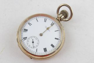 Vintage Gents Waltham Rolled Gold Pocket Watch Hand - Wind W/ Enamel Dial 103g