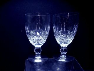 2pc Vintage Signed Waterford Colleen Short Stem Cut Crystal Claret Wine C