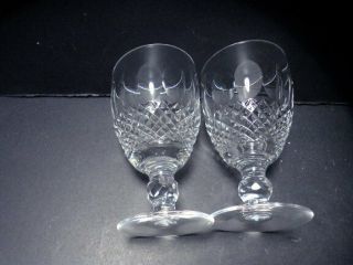 2PC VINTAGE SIGNED WATERFORD COLLEEN SHORT STEM CUT CRYSTAL CLARET WINE C 2