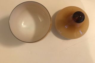 Vintage Empoli Butterscotch Cased Glass Amber Pedestal Apothecary Jar 4