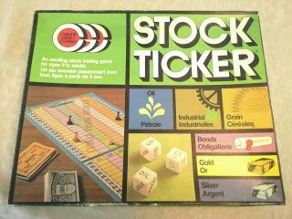 Vintage Stock Ticker Board Game Canada Games Company Complete