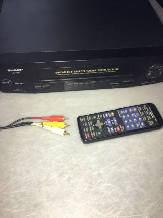 Sharp Vc - H810u Vcr 4 - Head Hi - Fi Vhs Player Recorder With Remote,  Av Cables