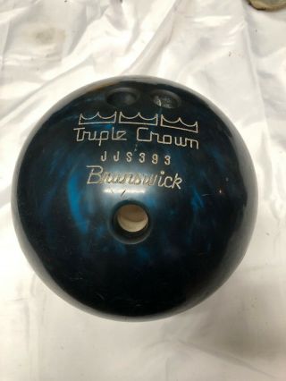 Vintage Brunswick Triple Crown 11 Pound 10 Ounce Blue Marbled Ball