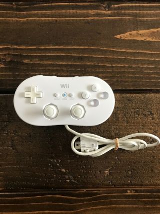 Nintendo Classic (nx Nxw - 009) Gamepad - White Wii Classic Controller - Vintage