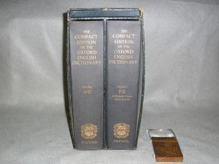 The Compact Edition Of Oxford English Dictionary 1971 1st Ed W/magnifying Glass