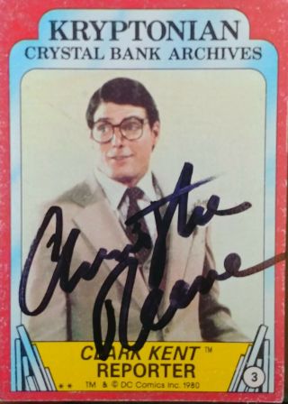 Christopher Reeve Autographed/hand - Signed Vintage Superman Trading Card