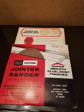 Vintage Craftsman Combination Jointer Sander 8 ",  9 - 22733 6 Pc Sandpaper Kit