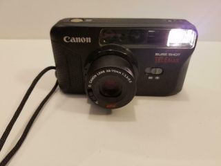 Canon Sure Shot Telemax 35mm Vintage Film Camera W F/3.  5 38 - 70mm Af