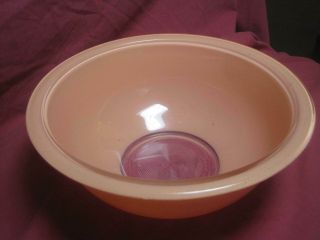 Vintage Corning Pyrex 323 1.  5 - Liter Peach Colored Glass Bowl W/clear Base Vtg