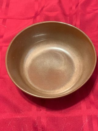 Vintage Frankoma Pottery 1 Quart Round Serving Bowl 6n Brown