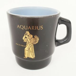 Vintage Fire King Zodiac Aquarius Coffee Mug Cup Stackable