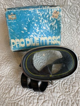 Vintage Sea Mate Oval Pro Dive Mask Item 1202 Kmart Tempered Glass