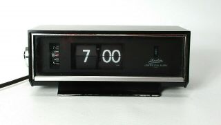 Vtg Linden Flip Alarm Clock 963 Division Of Cuckoo Clock Mfg Co.  Light Not Wrkg