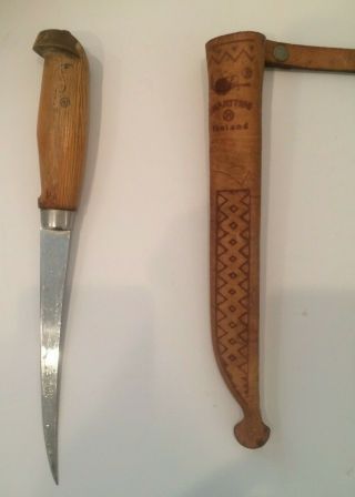 Vintage J.  Marttiini Fish Fillet Knife 6.  25 " Blade & Sheath Finland