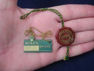 Vintage 1980’s Rolex Green Day - Date & Red Seal Pre Hologram Watch Hang Tags