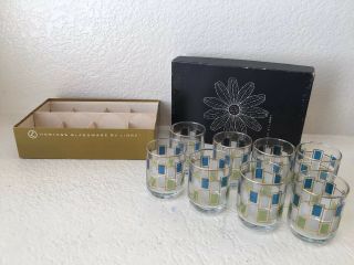 Hostess Glassware Libbey Juice Glasses Vintage Squares Set Of 8 5 1/2 Oz Juice