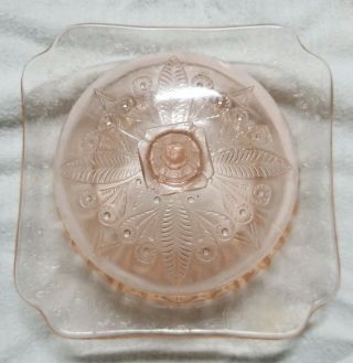Vintage - Depression Glass Butter Dish With Lid - Adam Pattern Pink
