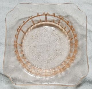VINTAGE - Depression Glass Butter Dish with Lid - Adam pattern Pink 4