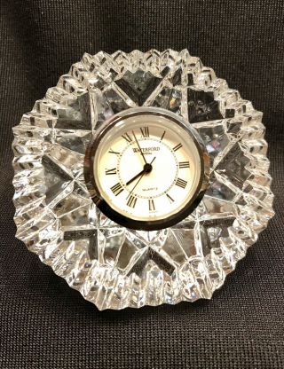 Lismore Waterford Cut Crystal Vintage Diamond Shape Clock Paperweight Cond.