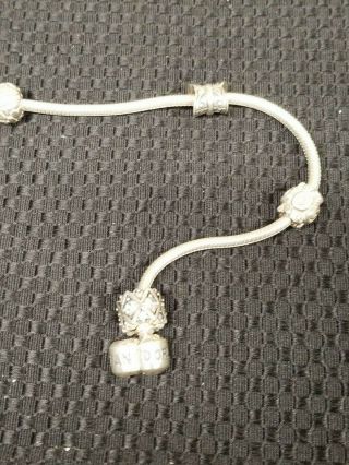 Vintage Sterling Silver Pandora Bracelet With 4 Charms