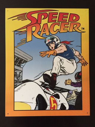 Vintage Speed Racer Tin Metal Poster Sign Wall Hanging
