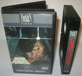 Vintage 1982 Star Wars Vhs 20th Century Fox Video Rental Library 1 Serial Stamp