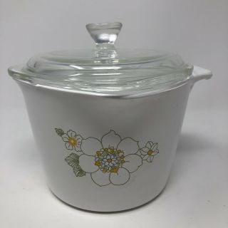 Vintage Corning Ware Floral Bouquet P - 55 - B Sauce Maker 4 Cup Measuring Pot W Lid