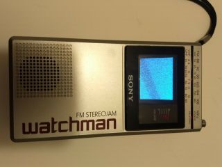Vtg Sony FD - 30A Watchman Portable AM/FM Stereo Receiver Flatscreen Television 7