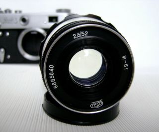FED - 3 with Industar - 61 2,  8/52mm lens vintage rangefinder film camera M39,  case 8