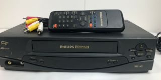 Philips Magnavox Vcr Plus 4 Head Vrz242at22 Vcr Vhs Recorder W/ Remote