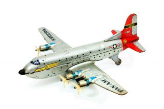 Vintage Yonezawa Mats Military Air Transport Service Tin Airplane