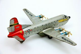 Vintage Yonezawa MATS Military Air Transport Service Tin Airplane 4