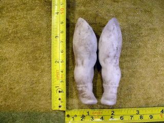 2 X Excavated Vintage Bisque Doll Legs With Loop Hole A Pair 3.  2 " Age 1890 11440