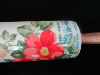 Pioneer Woman Ceramic Rolling Pin Vintage Floral 3