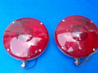 Vintage Oem Stratolite No.  62 Double Sided Red Tail Light Emergency Vehicle