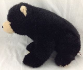 Vtg 2002 Plush Black Bear Realistic Ty Classic Sitting Stuffed Animal Forest 9 "