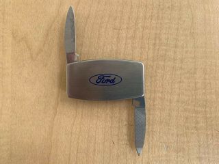 Vintage Zippo Ford Motor Company Pocket Knife / Money Clip