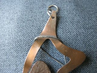 Vintage brutalist design solid copper and silver large pendant signed GAM? 5