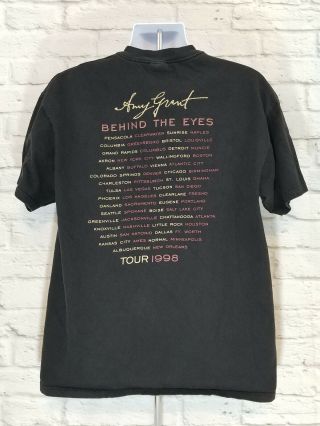 Vintage Amy Grant Behind The Eyes Tour 1998 Mens T - shirt Size XL Black Pop Music 2