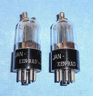 2 Nos Ken - Rad 7193 2c22 Vacuum Tubes - 1943 Vintage Triodes For Audio & Transmit