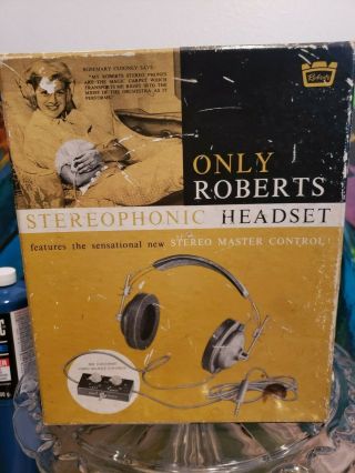 Roberts Stereo Stereophonic Headphones The Pro Line Headset 54 - 55 Vintage