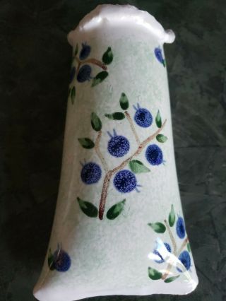 Vintage Blue Flowers Wall Pocket