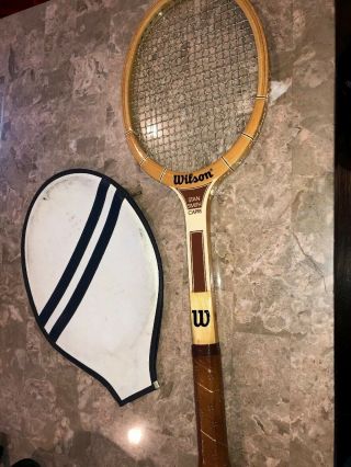 Wilson Stan Smith Capri Vintage Wooden Tennis Racket With Cover