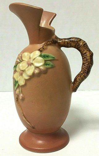 Vintage Roseville Pottery Apple Blossom 316 - 8 Pink Pitcher Ewer Collectible