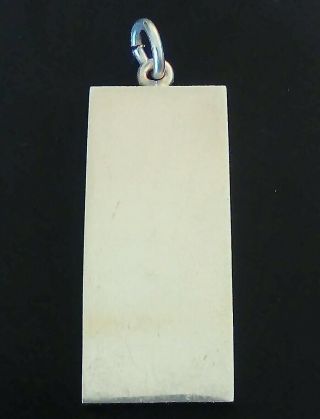Vintage Solid Sterling Silver Ingot Pendant 1978 2