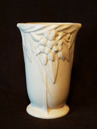 Vintage Pottery Mccoy Matte Ivory Vase 8 - 1/4 " - Final Listing