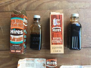 Vintage Hires Root Beer Home Recipe Extract 2 Bottles W Boxes