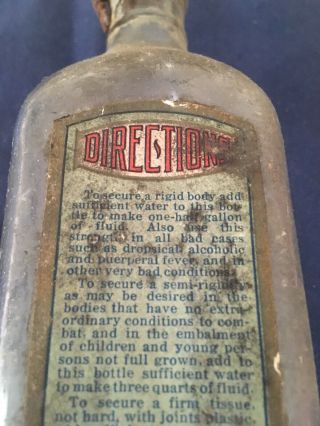 Frigid Fluid Co.  Chicago Ill.  Vintage Embalming Fluid Bottle Label 2